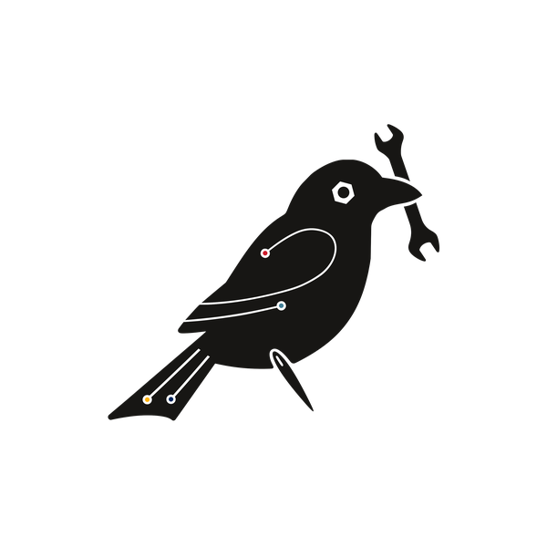 Med City Makerspace crow icon in black