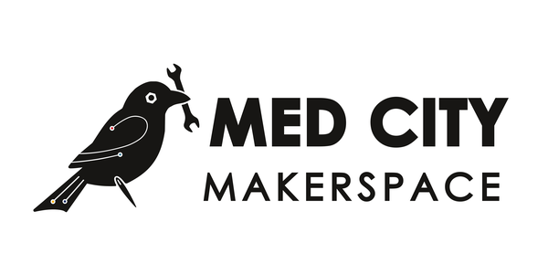 Med City Makerspace wordmark in black on a white background